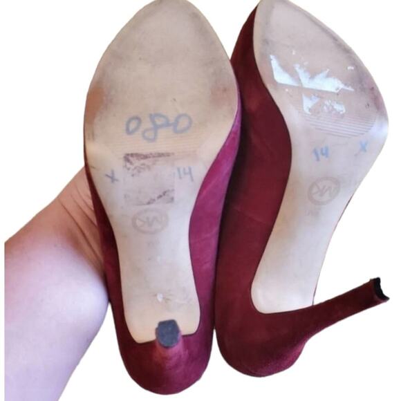 Michael Kors cranberry suede leather Platform stilettos heels pumps shoes size 9 - Picture 7 of 12